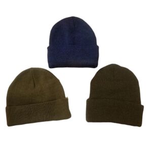 Unisex Beanie Bundle - 1 Blue & 2 Green